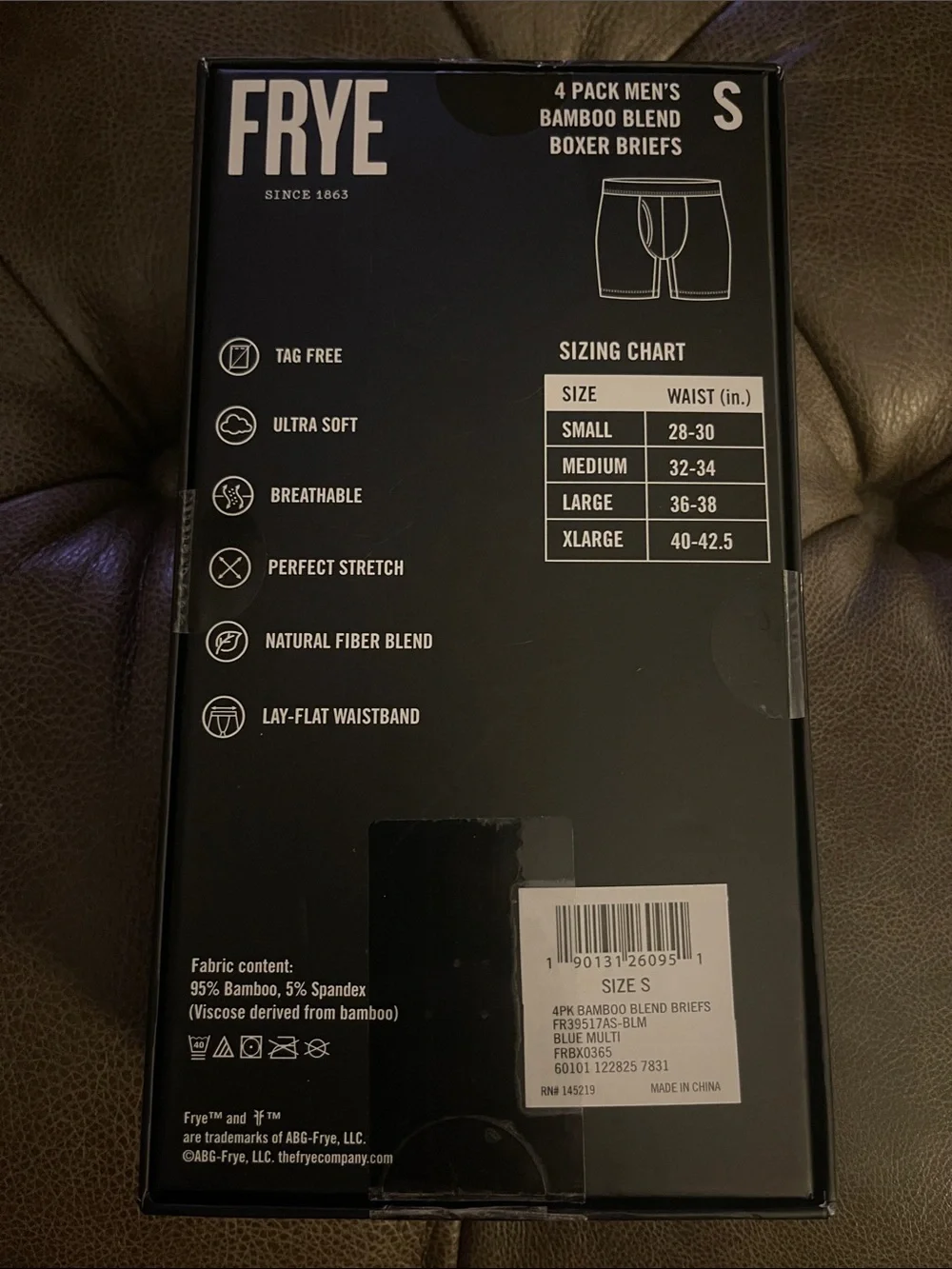 Frye Bamboo Blend Boxer Briefs. New in sealed box. Size Small.